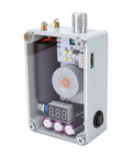Internal view of Hand Crank Generator Portable Emergency USB Charger With COB Light and ignition tool, showcasing components.