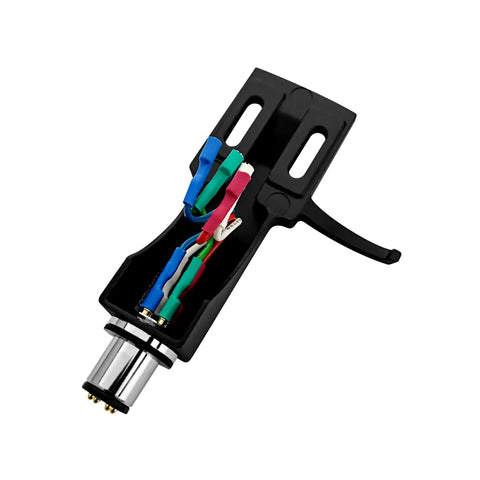 Fluance Reference Aluminum Headshell For Turntables With Adjustable H-4 Bayonet Mount Slots Supporting 1/2 Inch Cartridges showing internal wiring.