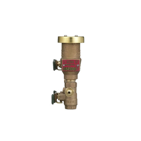 Anti Siphon Pressure Vacuum Breaker With Quarter Turn Shutoff And Tee Handles One Half Inch Beefy Bronze Body For Reliable Irrigation Backflow Prevention And Durable Performance.