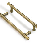 5 Inch Cabinet Pulls Brushed Antique Brass, Heavy Duty Kitchen Cabinet Handles, Zinc Alloy Construction, 10 Pack