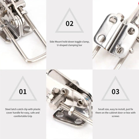 Adjustable Stainless Steel Quick Release Toggle Latch Hasp For RV Roofs And Furniture Locking, Heavy Duty Box Buckle Clamp For Doors, Cabinets, Trailers, And Outdoor Furniture