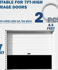 8.5 Foot Garage Door Cable Replacement Kit With One Eighth Inch Vinyl Coated Wire Cables And Parts Fits Seven Foot Garage Doors Two Pack