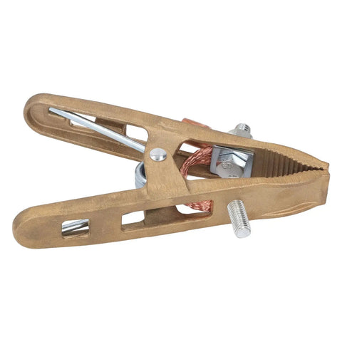 Heavy Duty A Shape Ground Welding Earth Clamp With Superior Grip And High 800A Power Rating For MIG Arc Welding Jobs featuring brass material.