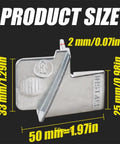 2 Piece Stretch Belt Mate Kit With Metal Belt Remover And Installer Tools size dimensions in mm and inches