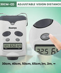 Digital PD Meter Pupilometer For Optometry With LCD Display EZ To Use 44 To 83 Mm Range Button Control Auto Sleep And Auto Shut Down Pupillometer CE Approved showing adjustable vision distance feature