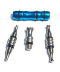 Car Dent Repair Leveling Pen Kit With Percussion Stick And Magnet Pen components in metal and blue finish