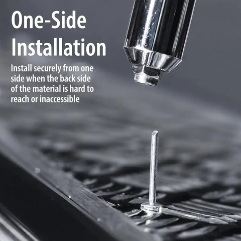 Rock Solid 304 Stainless Steel Blind Rivets 100 Count 1/8 Inch Diameter 1/4 Inch Grip used for one-side installation on materials.