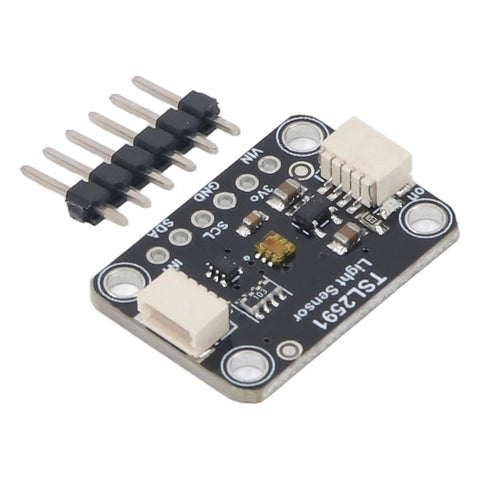Ultra Accurate Digital Light Sensor Module TSL2591 With I2C Qwiic Interface 3 To 5V, High Sensitivity Lux Detector Capable Of Reading Up To 88000 Lux, Plug And Play Dope Optical Sensor For Prototype Builds. TSL2591 sensor module with Qwiic connector and header pins