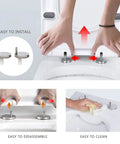 Installation process of Heavy Duty Square Toilet Seat Featuring Silent Soft Close Lids No Fuss Hardware with quick release bolts.