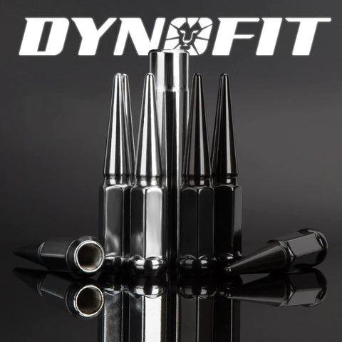 Spike Lug Nuts 14mmx1.5 Chrome 32 Piece Set With Closed End 60 Degree Cone Seat Includes Socket Key