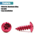 Street Hardened 30 Pack 5mm Red Hex Head Self Tapping Bolts With Snug Plastic Snap Caps, showing red aluminum alloy bolts.