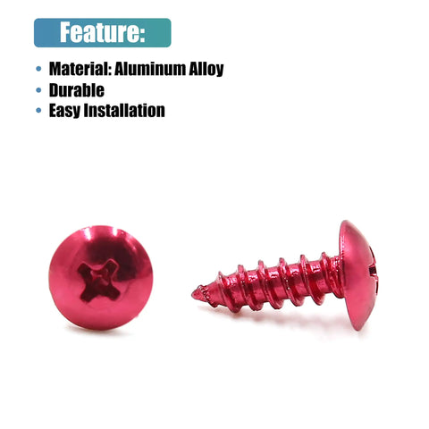 Street Hardened 30 Pack 5mm Red Hex Head Self Tapping Bolts With Snug Plastic Snap Caps, showing red aluminum alloy bolts.