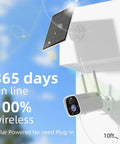 3MP Solar Wireless Outdoor Security Camera System With Color Night Vision No Monthly Fee 2-Way Talk Spotlight And Siren