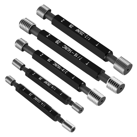 Five Piece Imperial Thread Plug Gauge Set Pro Grade 2B Unified Thread Gauges With Boxes For Pros Go No Go For Internal Thread Detection
