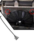 Shop Ready Fan Mounting Kit Install In A Snap With Heavy Duty Push Through Radiator Tie Straps on an electric fan and radiator.