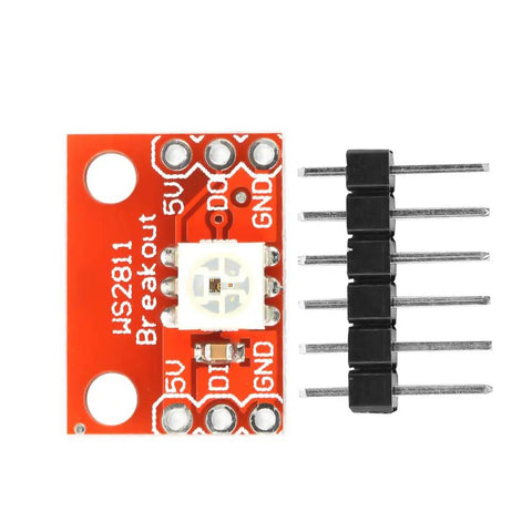 High Brightness RGB LED Board 5050 Module With Precise Color Control For DIY Lighting Projects Flexible Setups Wide Color Range And Vivid Visual Effects For Home Stage Or Creative Space Lighting, red PCB WS2812S LED module with pin headers