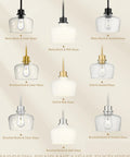 Emak 8 Inch Pendant Lights Kitchen Island, 1-Light Brushed Gold Kitchen Pendant Lights with Clear Glass Shade, Hanging Lamp with Adjustable Rods for Dining Room, PL122-BGD-CG in modern pendant light varieties.