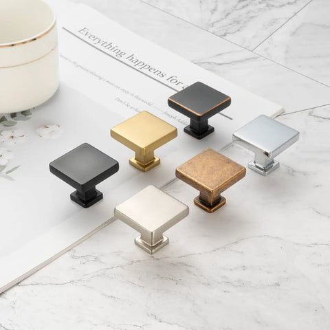 Matte Black Cabinet Knobs Set Of 10 Square Single Hole Pulls Built To Last For Kitchens And Bathrooms Durable Metal Hardware That Stays Rugged In Humid Environments Fits Standard Cabinets Easy Install, black square knob