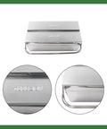 Top view of Tough As Nails 16.5 Inch Rustproof Stainless Steel Toolbox With Two Reinforced Tiers And Three Quick Grab Trays.