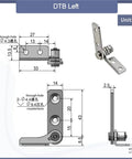 Left-hand 304 stainless steel damping hinge with adjustable torque 0.4 N.m, 1 pc, Amazon