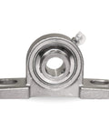 1-Inch Bore Twin-Pack Pillow-Block Bearing, Two-Bolt Flange-Mounted Stainless Steel Housing, front view