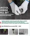Front view of KURSTOL diamond masonry drill bit set, 10 pcs, 1/4-1/2 in, quick-change shank