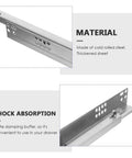 Beefy Heavy Duty Drawer Slides With Silent Buffer Function And Cold Rolled Steel Under Mount Rails detail and material focus