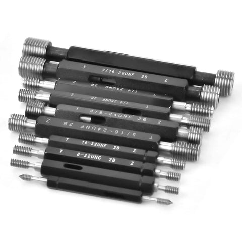 10 Piece Thread Plug Gauge Set For Nut And Bolt Threads Double End Imperial Thread Checker Hand Tool in black case