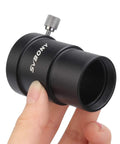 1.25 Inch Telescope Extension Tube Adapter with 34mm Optical Length for Eyepieces and 1.25 Inch Filters, black aluminum, handheld view