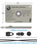 Military Grade Signal Mirror Survival Tool with Instructions, Compass, Detachable Whistle, 3x2 Inch for Hiking and Camping