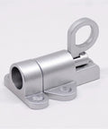 Heavy Duty Aluminum Sliding Door Spring Loaded Barrel Bolt Lock, silver finish, designed for smooth operation on entryways.