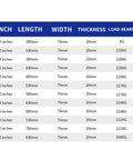 Killer Heavy Duty Three Section Drawer Slides One Pair specifications chart with dimensions and load-bearing details.
