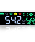 13 Inch Large LCD Decibel Meter With Alarm, 30 To 130dB Range, Wall Hanging Sound Level Gauge For Studio Classroom Home, Temperature And Humidity Display, Color Coded Alerts For Quick Noise Monitoring, front view