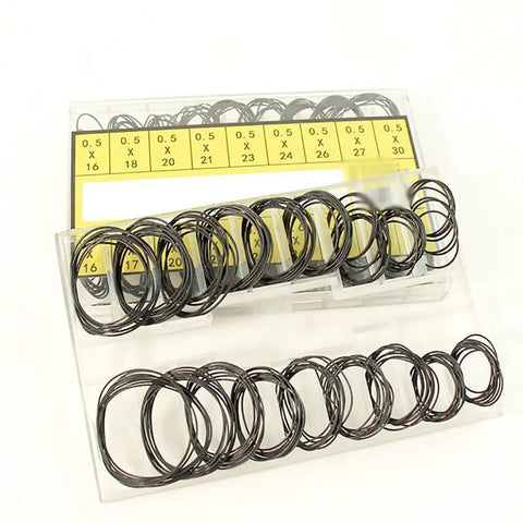 180 Pcs O Ring Watch Gasket Kit Rubber Seals Set assorted sizes in case for back cover and water resistant seal replacement