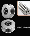 Heavy Duty Sliding Gate Rollers Stainless Steel V Groove Wheel For Barn Doors showcased with material, close-up view