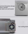 Professional Electric Coffee Bean Roaster And Peanut Drum Machine, featuring spring heat dissipation design and fan cooling device.