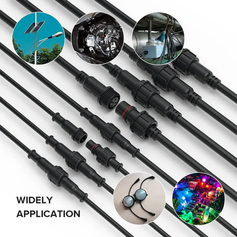 3 Pin Electrical Connector Kit 22AWG IP65 Waterproof Male And Female Plug And Play Extension Cables for LED Strip Lights