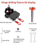 Concealed Positioning Hinge Hole Punch 35mm Door Hinge Jig With 2 Retaining Clips High Precision Aluminum Alloy DIY Cabinet Hardware Kit