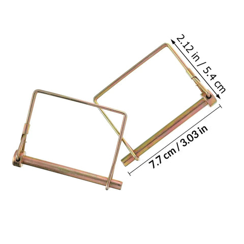 Heavy Duty Square And D Shaped Safety Locking Pins 6x70mm Pack Of 10 Zinc Plated Trailer Coupler Pins with dimensions