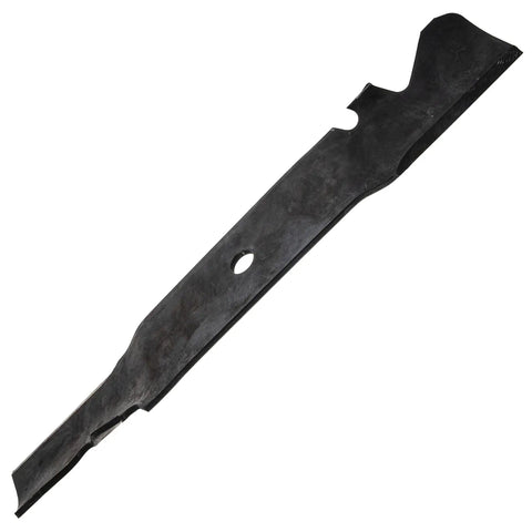 Xtreme Mulching Kit for 54 Inch Decks With Three Mulching Blades Plug and Mounting Hardware For Ultima ZTX Series Zero Turn Mowers OEM Part 19B70065100 Replacement blade with center hole detail.