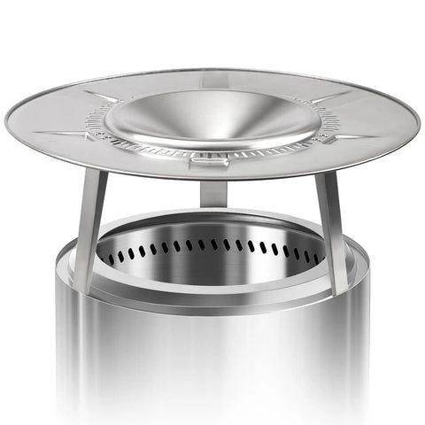 Heat Deflector for 19 to 20.5 Inch Fire Pits with Portable 304 Stainless Steel Diffuser That Captures and Redirects Heat for 360 Degree Cozy Warmth Keeps Bonfires Alive for Backyard Hangouts Detachable Camping Essential.