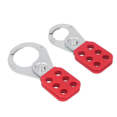 Lockout Hasp With 6 Hole Design For Industrial Gear Galvanized Steel With Nylon PA Handle 1 In And 1.5 In Jaw Padlockable Isolation Tool