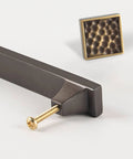 8 Pack Brushed Brass Cabinet Handles Drawer Pulls With Screws 128mm Hole Center Antique Bar Style detail with screw visible