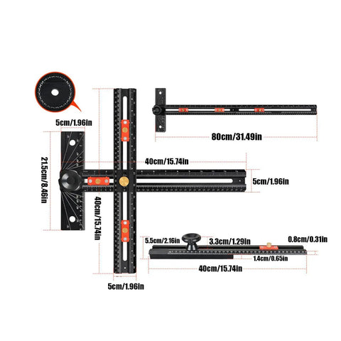 T Shaped Cabinet Pull Jig For Hit The Mark Drill Alignment and No Sweat Handle Installation With A Straight Shooter Design dimensions