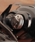 Aluminum Alloy Baitcasting Reel Brake Knob And Mechanical Spool Tension Knob Upgrade Kit close-up on Tatula reel