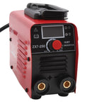 Front view of a red 250A Inverter Arc Welder Portable Welding Machine for Steel Stainless Steel and Copper