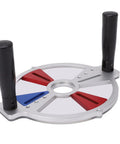 Top Shelf Wood Routing Guide Jig Aluminum Alloy Slot Milling Template With Heavy Duty Bushings And Tight Locking Pins, top view with handles.