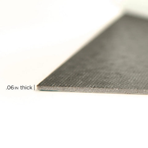 Close-up of Blue Ezra Vinyl Peel And Stick Floor Tiles 12x12 In Set Of 10 Tiles 10 Sq Ft Per Carton, showing thickness of .06 inches