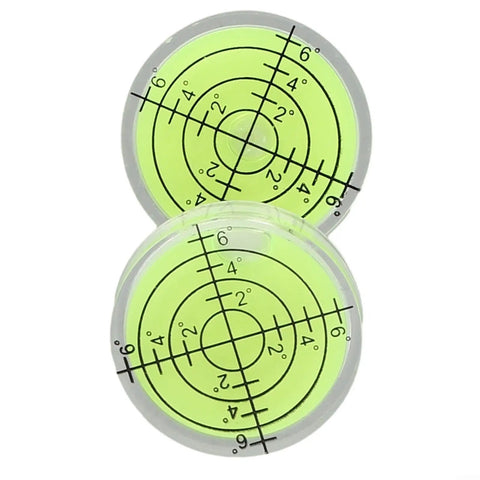 Horizontal for spirit Level 32x7mm High Translucent Horizontal with two circular vials showcasing measurement angles.