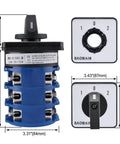 Beefy Heavy Duty Three Phase Rotary Changeover Switch 125A 660V Three Position 1 0 2 With Twelve Terminals Panel Mount